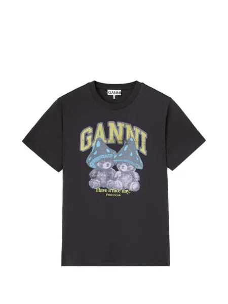 Tricou Ganni cu imagine negru