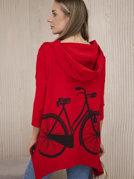 Kolarstwo bluza Kesi z nadrukiem czerwona