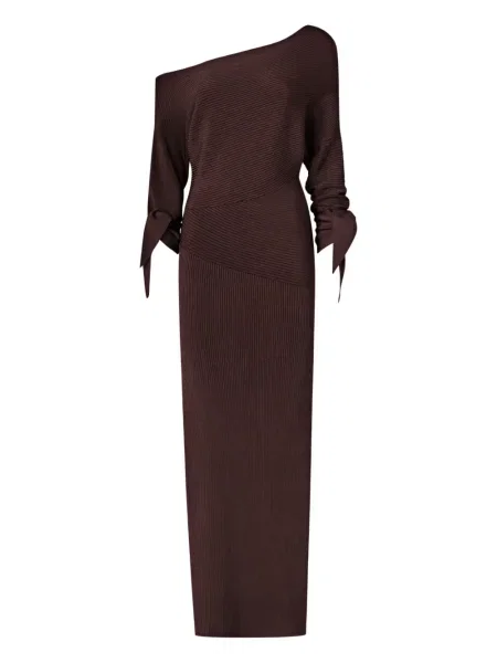 Rochie Pinko cu un umăr gol de costum maro