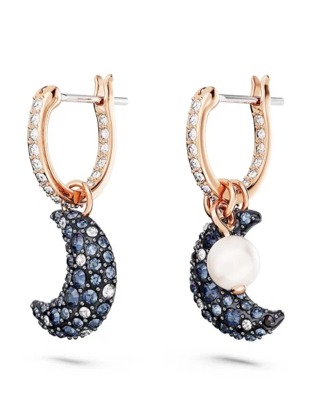 Kolczyki Swarovski asymetryczne różowe