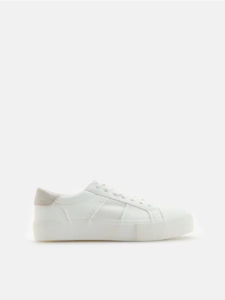 Reserved Pantofi sport din piele ecologică alb