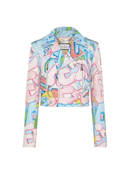 Kurtka skórzana Philipp Plein o krotszym kroju biker