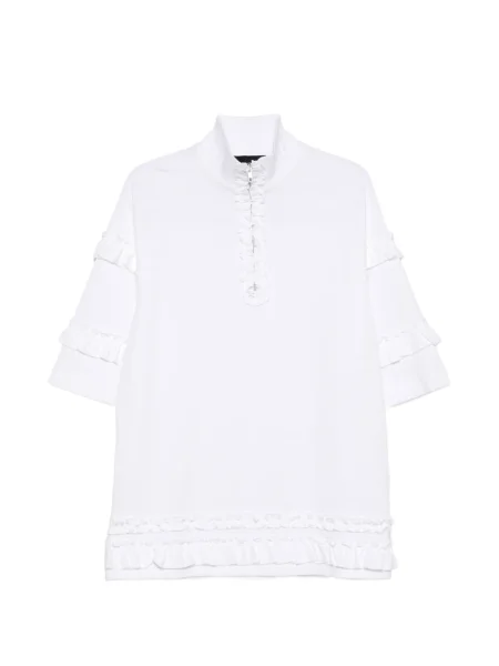 Tričko Simone Rocha s volány s polovičními zipem bílé