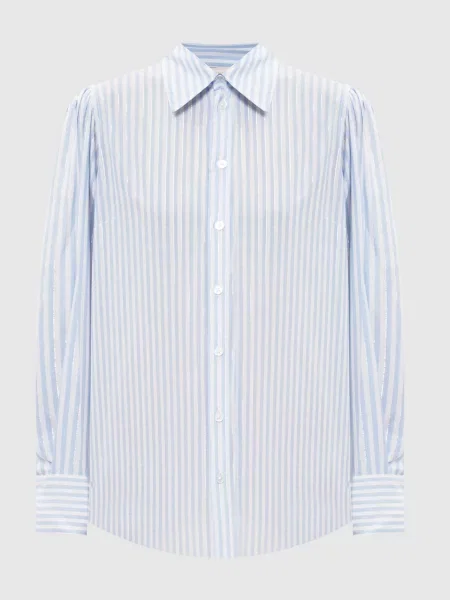 Сорочка в смужку з люрексом Twinset блакитна