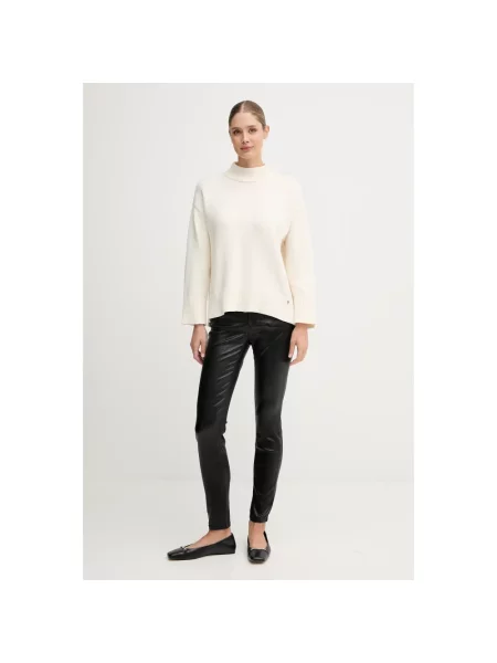 Sweter z golfem Dkny beżowy