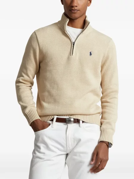 Tricou polo Polo Ralph Lauren cu glugă cu blană cu broderie roșu