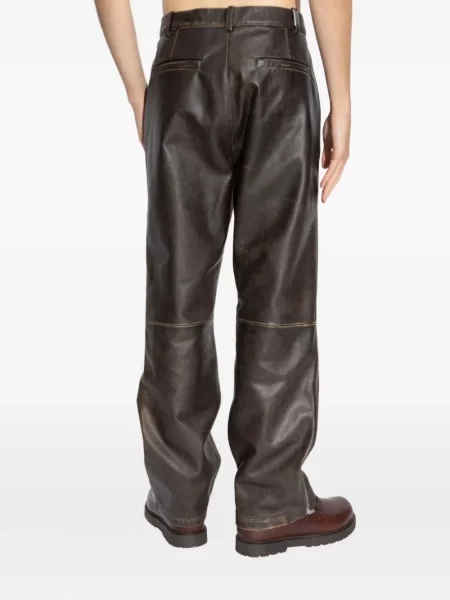 Pantaloni Represent din piele maro