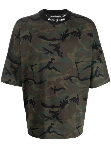 Tricou Palm Angels cu imagine cu model camuflaj negru