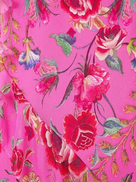 Rochie mini Camilla cu volane asimetrică roz