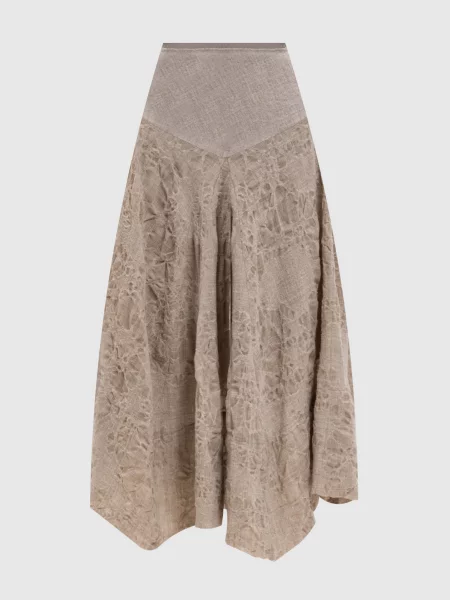 Спідниця міді з вовни Marc Le Bihan бежева