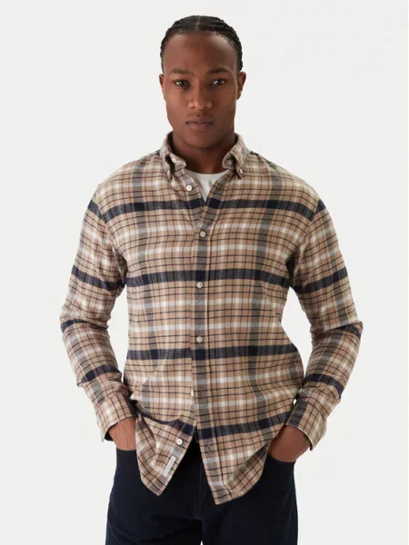 Jack & Jones Premium Marškiniai JPRBLUBARKLEY / tamsiai mėlyna / balta smėlio