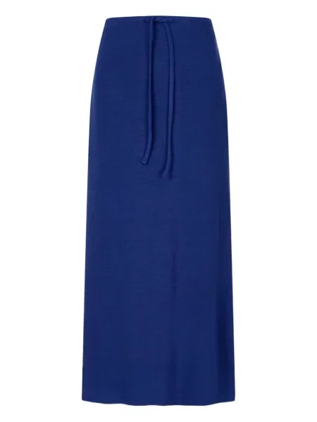Fusta maxi Studio Tomboy cu crăpătură lungă albastru