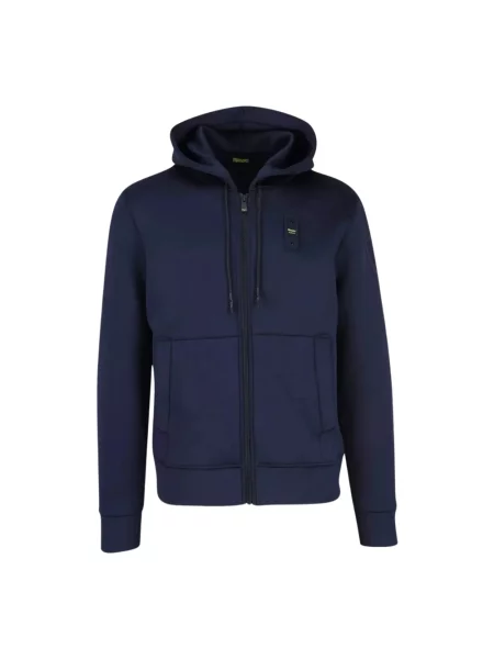 Bluza z kapturem Blauer polarowa z kapturem niebieska