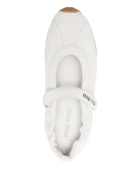 Balerini Miu Miu din piele alb