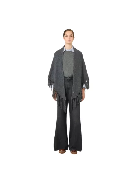 Szal Weekend Max Mara wełniana szara