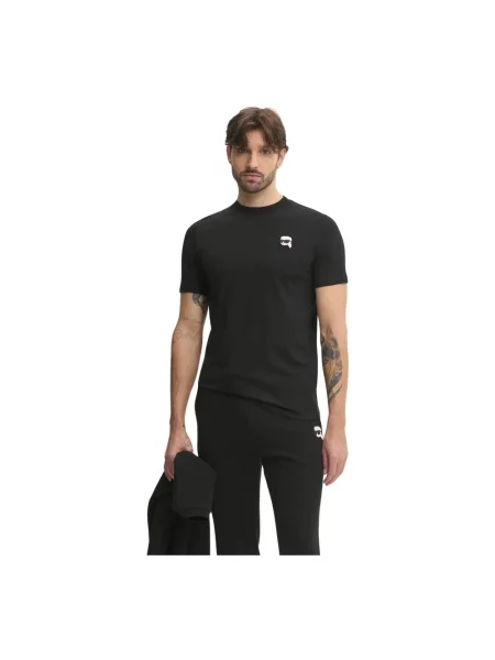 Karl Lagerfeld t-shirt z aplikacją czarny
