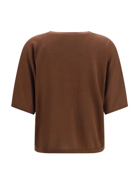 Krótki sweter Brunello Cucinelli brązowy