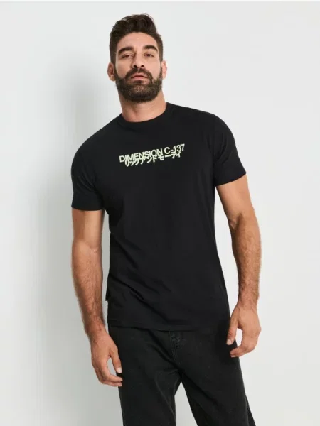 Sinsay Koszulka z nadrukiem na plecach Rick & Morty czarny