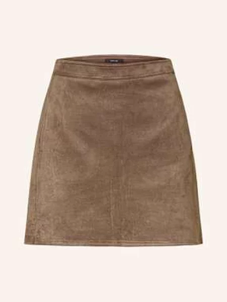 Opus Spódnica Revlina Cozy Ze Skóry Ekologicznej braun brązowa