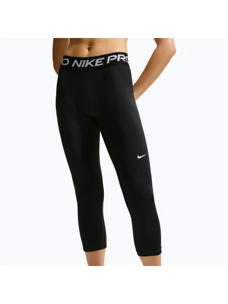 Легінси Nike Pro Mid-Rise Crop black/white білі