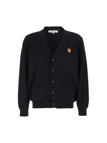 Kardigan Maison Kitsune wełniany czarny