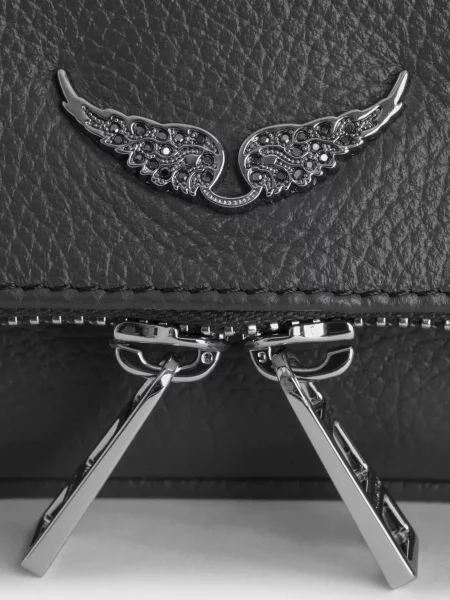 Шкіряний клатч Zadig&voltaire сірий