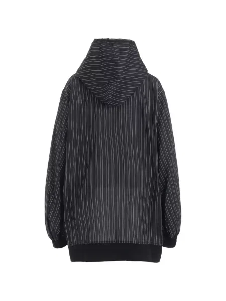Ριγέ hoodie Yohji Yamamoto μαύρο