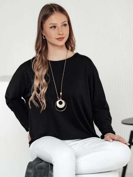 Bluzka LOOSEFEMME oversize z wisiorkiem z Dstreet czarna