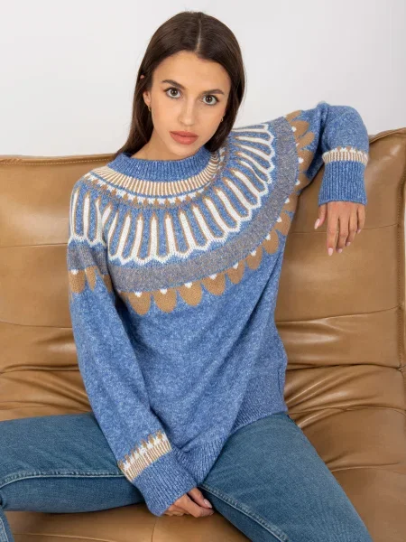 Pulover Fashionhunters albastru