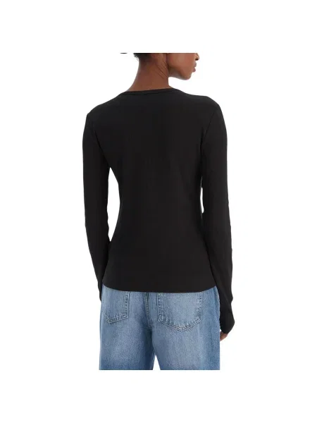 Tricou mânecă lungă Calvin Klein Jeans negru