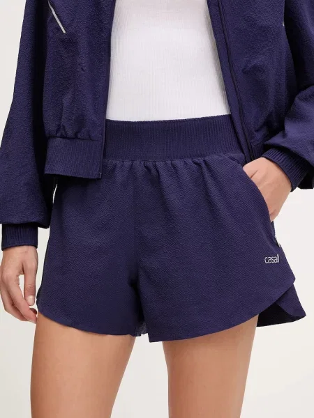 Casall pantaloni scurți de antrenament Luna bleumarin uni high waist