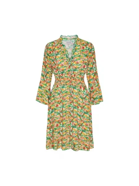 Sukienka midi American Dreams w kwiatki do kolan zielona