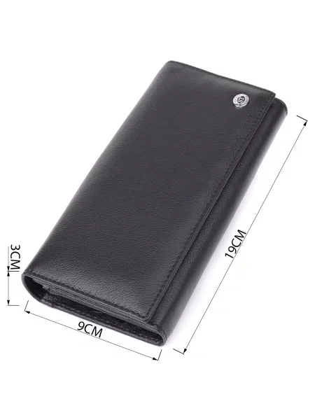 Кожаный кошелек St Leather Accessories черный