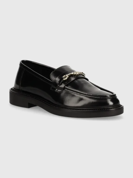 Кожени мокасини Steve Madden Huddles с равна подметка черно