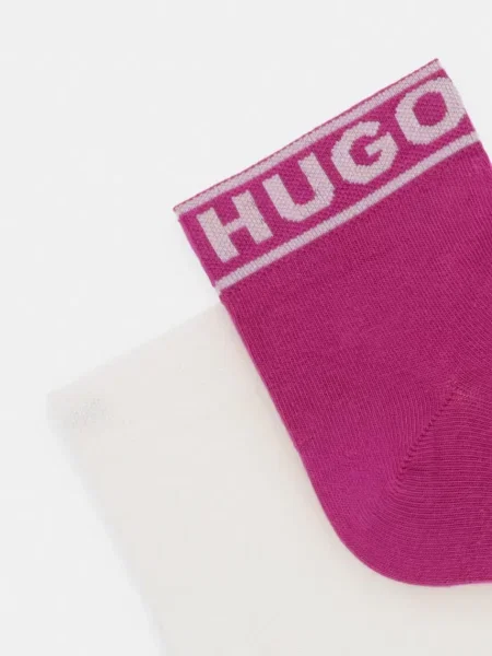 HUGO ponožky dámske s bavlnou 2P SH LOGO CC W ružová