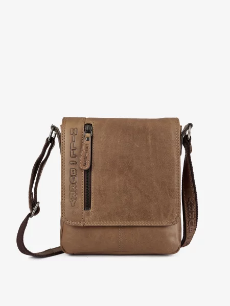 Кожаная сумка кросс-боди Hill Burry коричневая