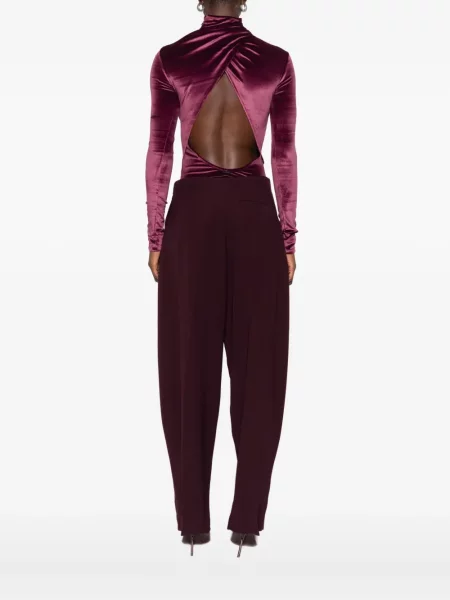 Body Mugler de catifea roșu