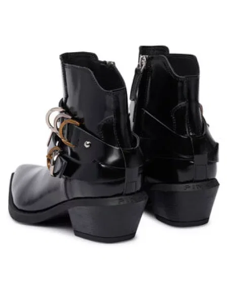 PINKO Škornji Ankle Boot Box Calf črna