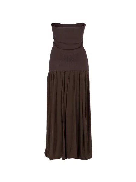 Rochie maxi St. Agni fără bretele maro