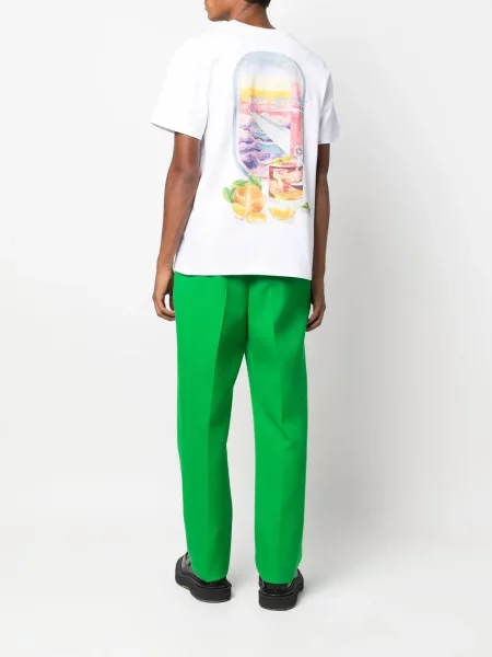 Scurt tricou Casablanca cu imagine alb