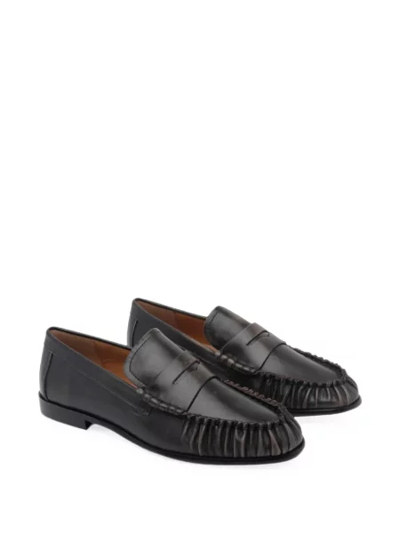 Δερμάτινα loafers Angel Alarcon με βολάν μαύρο