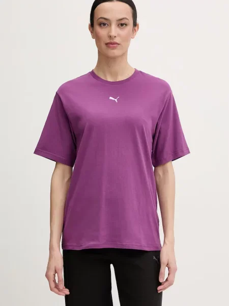 Puma tričko Essential Relaxed fialové