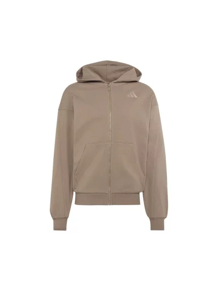 Adidas Pulóver Kit Small Logo Full-Zip Hoodie bézs