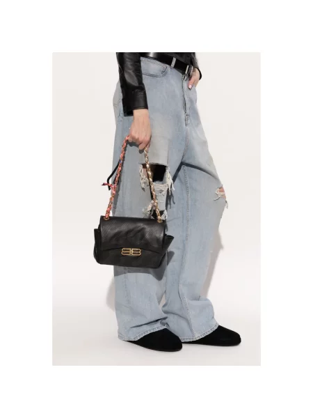 Naszyjnik Balenciaga skórzany czarny