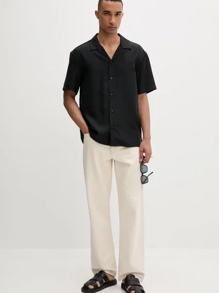 Calvin Klein srajca z modalom črna