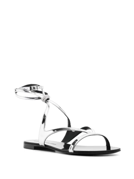 Sandale Alexandre Vauthier fără toc de cristal argintiu