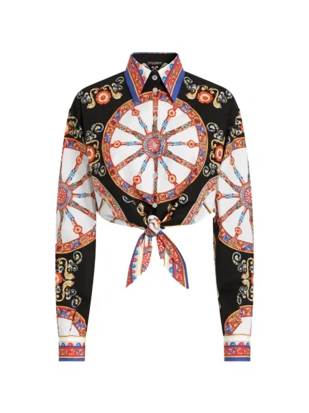 Cămașă Dolce & Gabbana cu imagine din poplin negru
