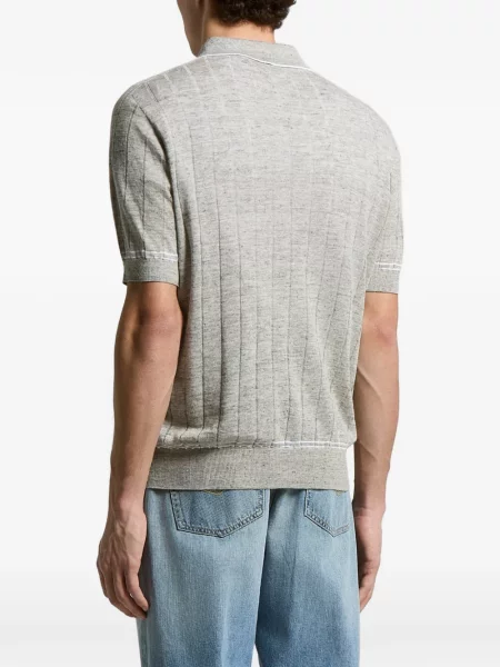 Tricou polo Peserico cu nervuri gri