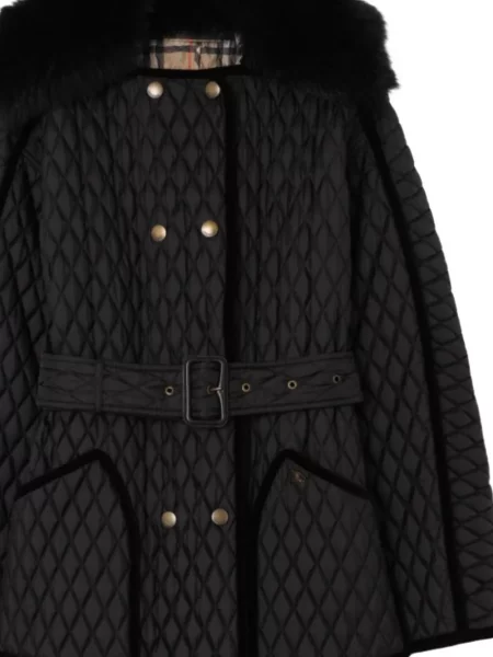 Długa kurtka Burberry pikowana czarna