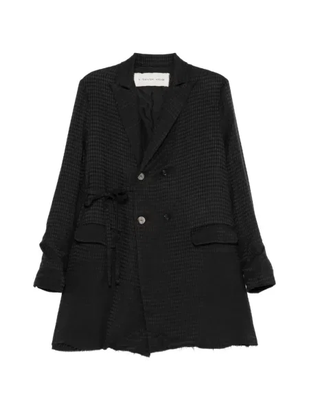 Sacou A Tentative Atelier din jacard drapate cu două rânduri de nasturi negru